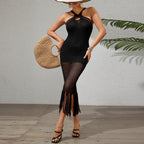 Damen Netzkleid mit Fransen R&B