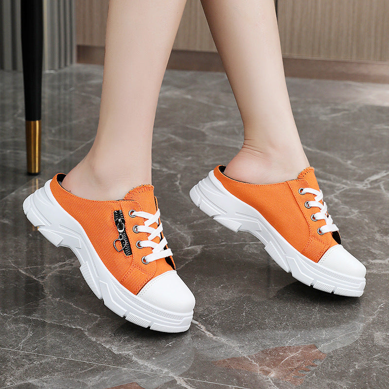 Damen Slip-On Sneakers mit modischem Reißverschluss und bequemem Fußbett R&B