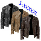 Herren Robuste Leder Bikerjacke