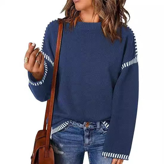 Damen Pullover mit modischen Streifen R&B
