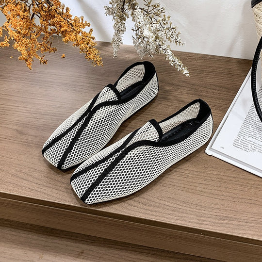 Damen Slip-On Ballerinas aus atmungsaktivem Netzmaterial R&B