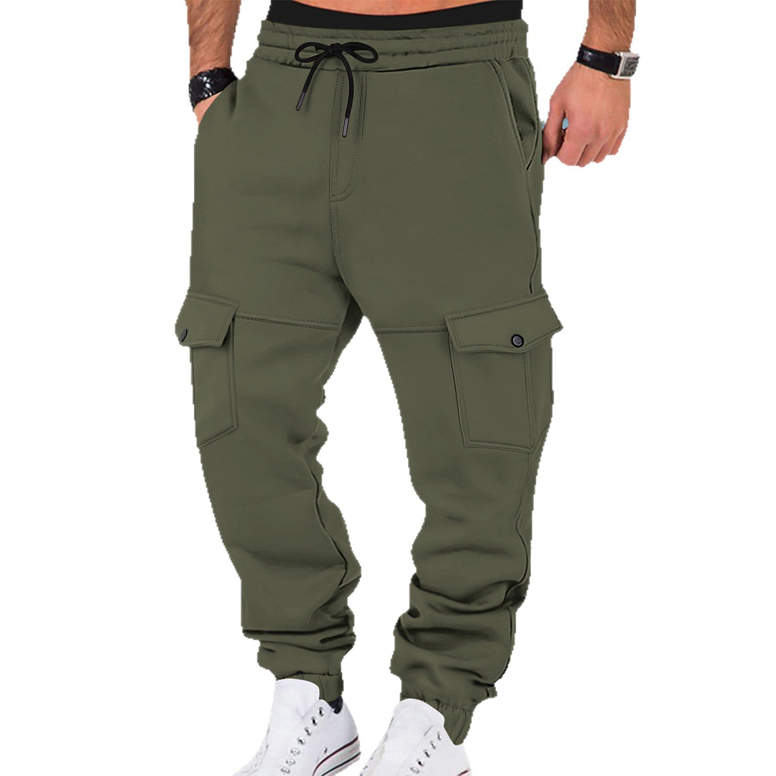 Herren Cargo-Sweatpants mit praktischen Seitentaschen und elastischem Bund R&B