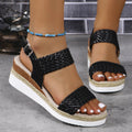 Damen Wedge-Sandalen mit geflochtenem Riemen und rutschfester Sohle R&B