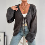 Damen gemütlicher Strickcardigan mit modernem BindR&Band R&B