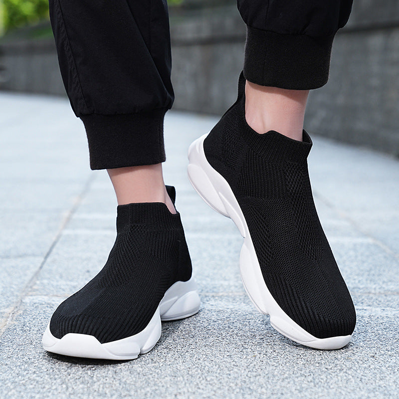 Damen Strick-Sneaker mit elastischem Schaft und rutschfester Sohle