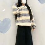 Damen Modischer Strickpullover mit strukturiertem Wellenmuster R&B