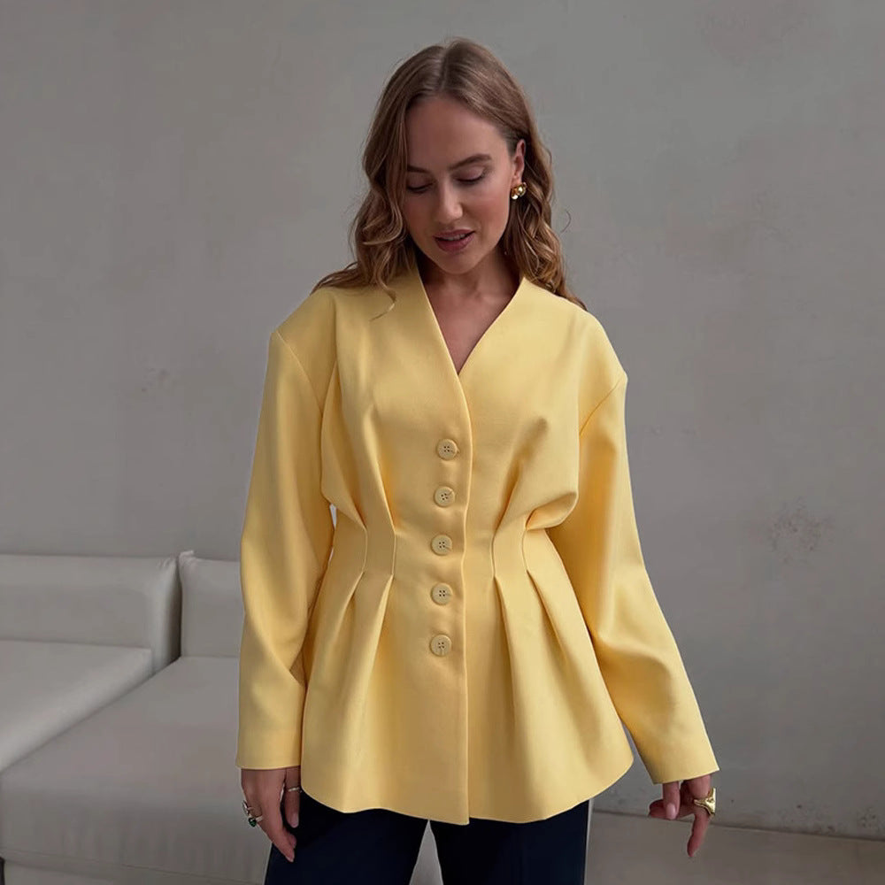 Damen Blazer mit tailliertem Schnitt und eleganten Knopfdetails R&B