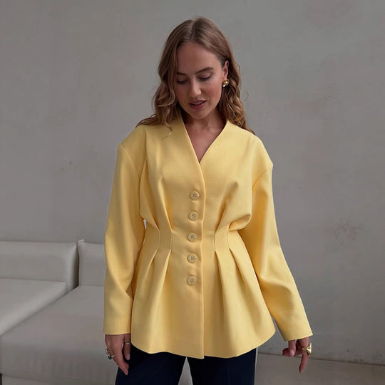 Damen Blazer mit tailliertem Schnitt und eleganten Knopfdetails R&B