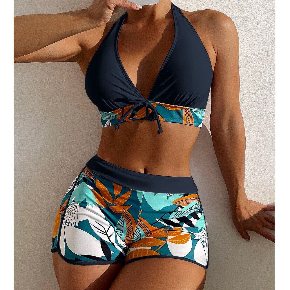Damen Bikini Set mit hoch geschnittenen Shorts R&B