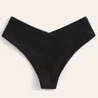 Damen Bikinislip mit hohem Bund und elegantem V-Ausschnitt R&B