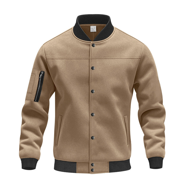 Herren modische Collegejacke mit praktischen Reißverschlusstaschen und elastischen Bündchen R&B