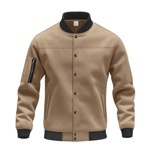 Herren modische Collegejacke mit praktischen Reißverschlusstaschen und elastischen Bündchen R&B