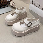 Damen Plattform-Schuhe mit Riemen und modischer Schnalle R&B