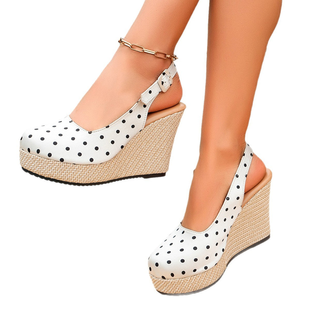Damen Wedge-Pantoletten mit verspieltem Punktedesign R&B