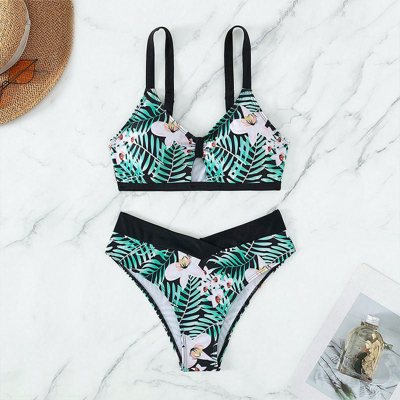 Damen Bikini-Set mit floralem Design und verstellbaren Trägern R&B