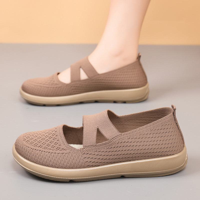 Damen leichte und atmungsaktive Ballerinas mit flexiblem Obermaterial R&B