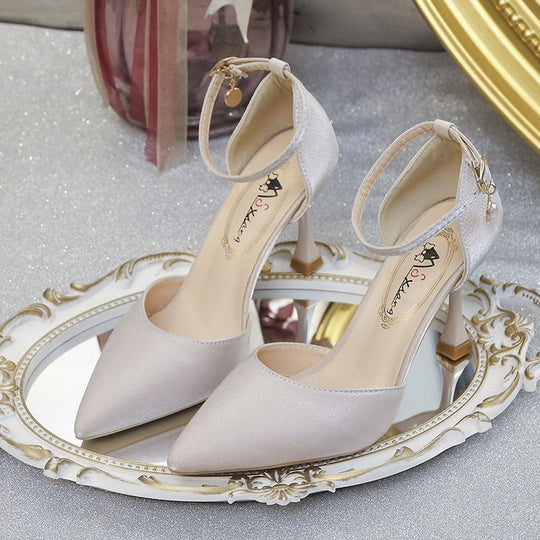 Damen elegante Spitzen Hochhackige Schuhe mit zierlichen Riemen R&B