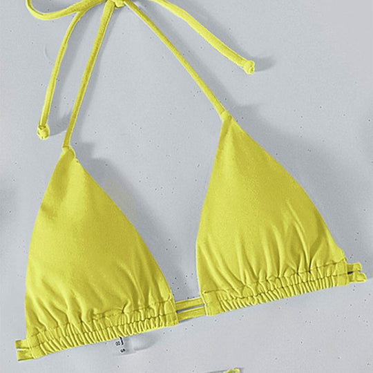Damen Bikini mit verstellbaren Trägern und transparentem Wickelrock R&B