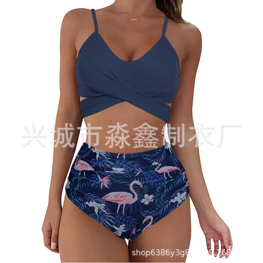 Damen Crop-Top Bikini-Set mit geflochtenem Design R&B