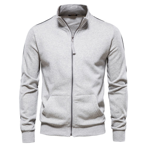 Herren Sweatjacke mit hohem Kragen und durchgehendem Reißverschluss R&B