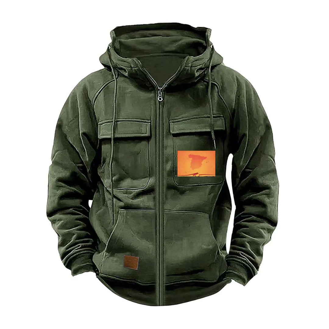 Herren multifunktionale Kapuzenjacke mit praktischen Taschen R&B