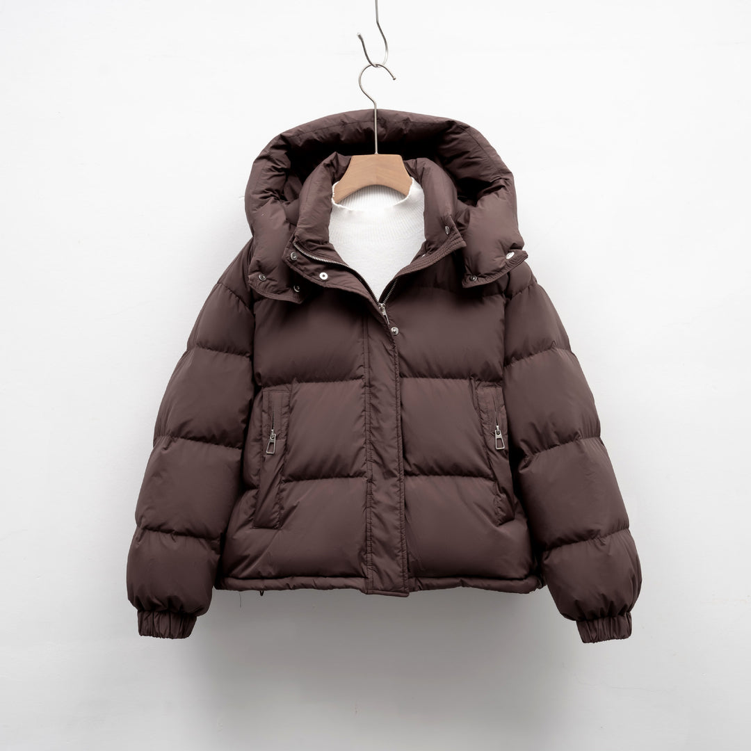 Damen Pufferjacke mit abnehmbarer Kapuze und voluminösem Schnitt R&B