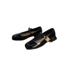 Damen Ballerinas mit glänzender Oberfläche und dekorativem Riemen R&B