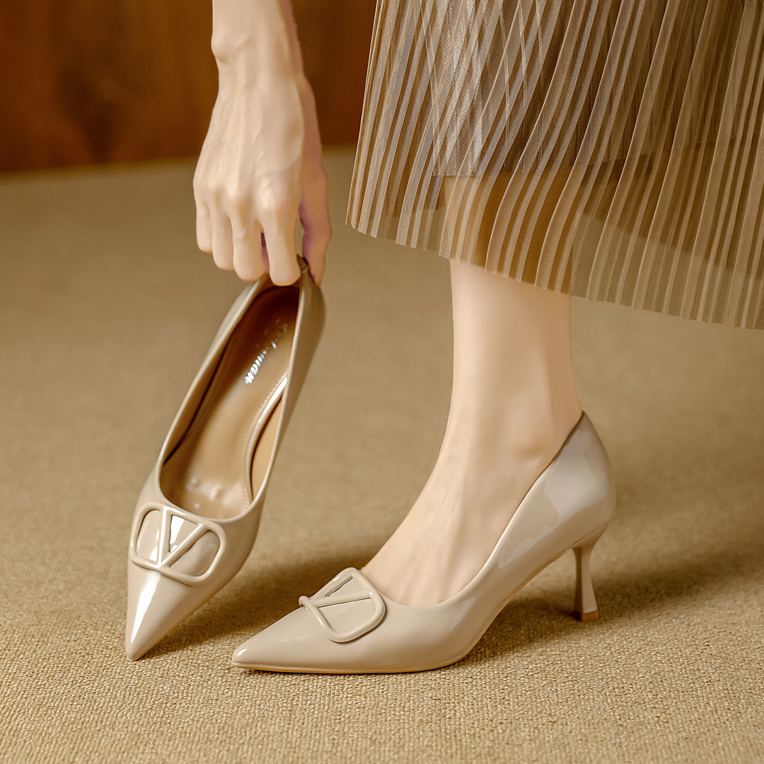 Damen stilvolle und elegante Pumps mit dekorativem Schleifenakzent R&B