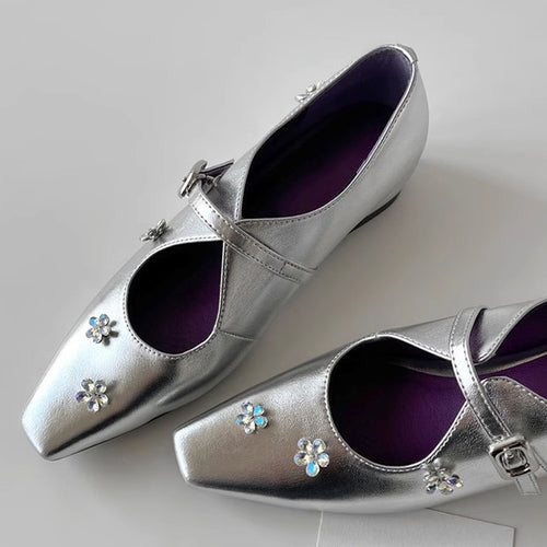 Damen elegante Mary Jane Schuhe mit floralen Details R&B
