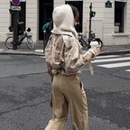 Damen modische Trenchcoat-Jacke mit Gürtel und Kapuze R&B