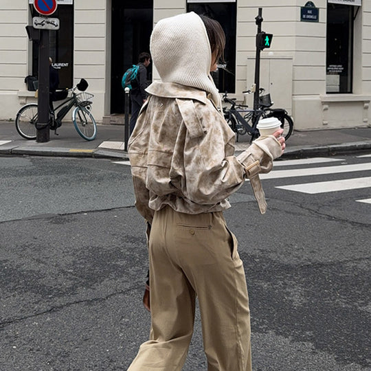 Damen modische Trenchcoat-Jacke mit Gürtel und Kapuze R&B