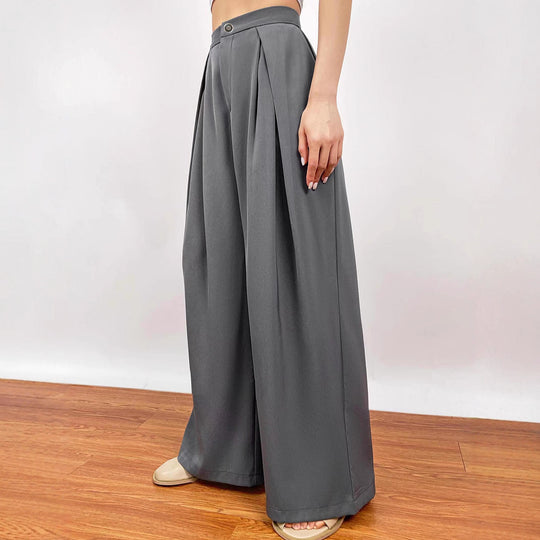 Damen weite Palazzo-Hose mit eleganter Bundfaltenverarbeitung R&B