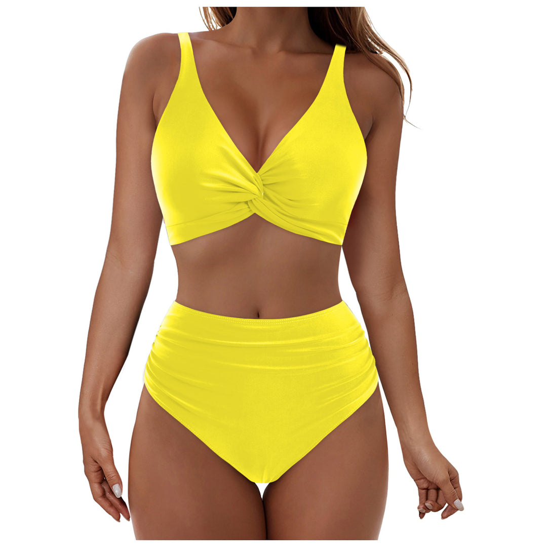 Damen Hochtailliertes Bikini-Set mit elegantem Wickeloberteil R&B