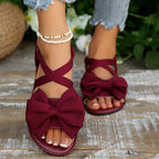 Damen Sandalen mit dekorativem Schleifen-Detail und verstellbarem Riemen R&B