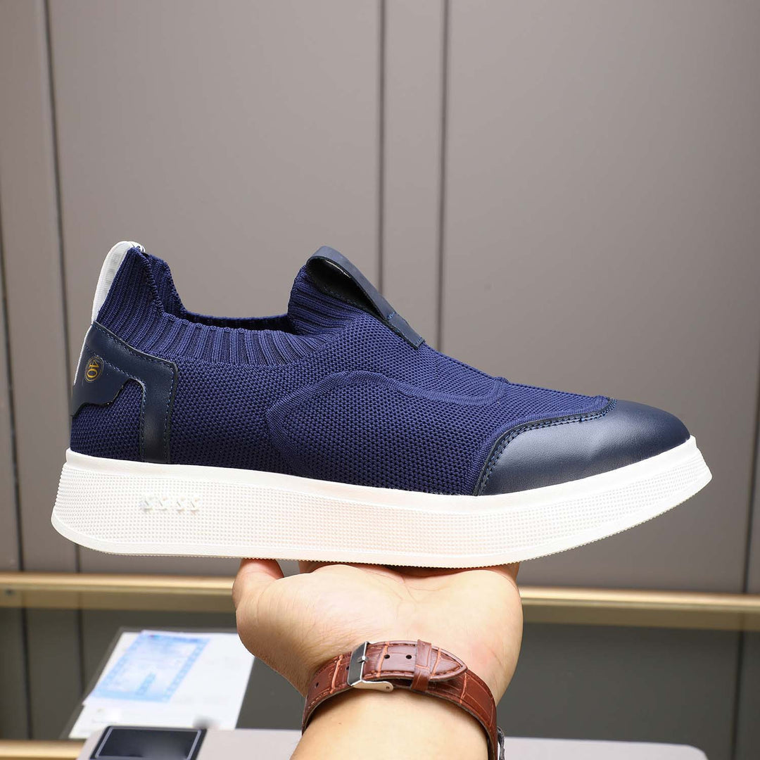 Damen Sportliche Slip-On Sneakers mit atmungsaktiver Strick-Oberfläche und rutschfester Sohle R&B