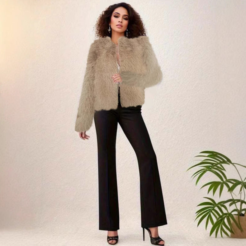 Damen Trendige Plüschjacke R&B