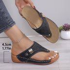 Damen Flip-Flops mit modisch perforiertem Obermaterial und bequemer Fußbettgestaltung R&B