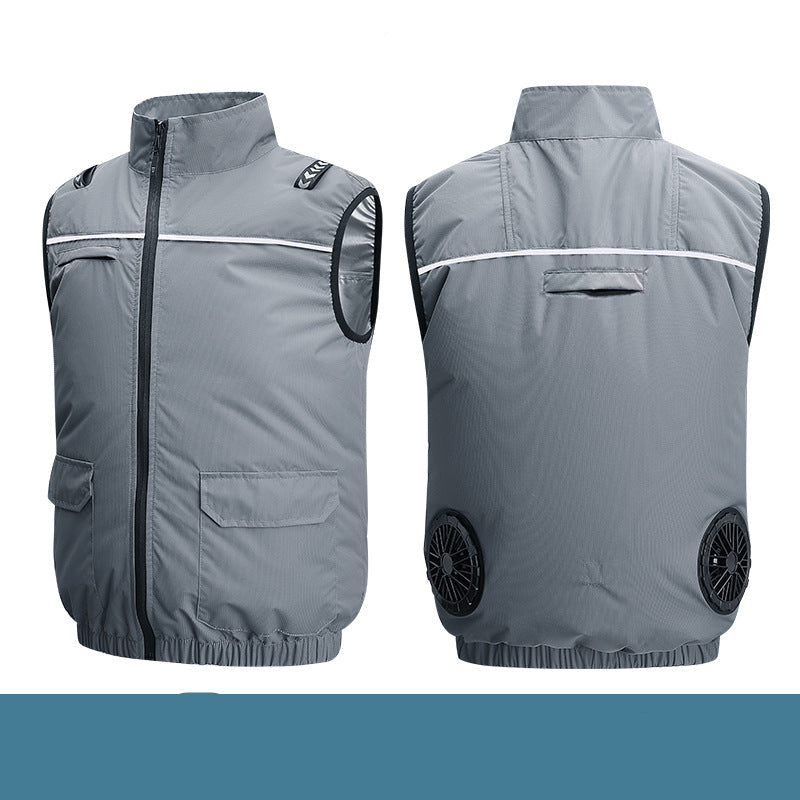 Unisex nan leichte kühlende Arbeitsweste mit integrierten Ventilatoren und externem Akku R&B