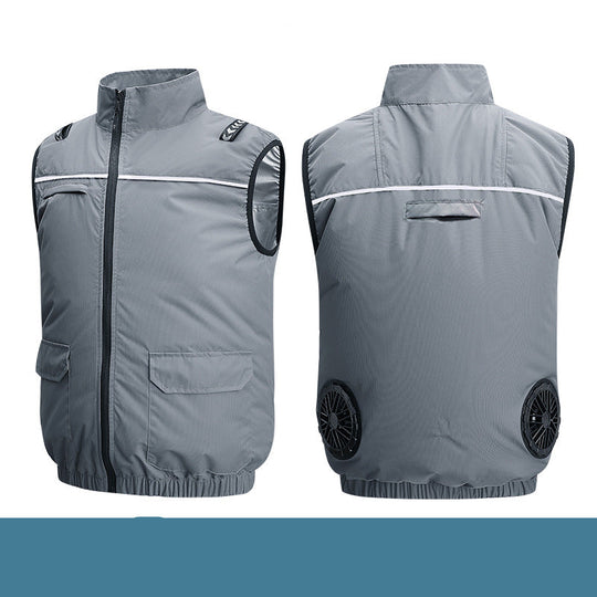 Unisex nan leichte kühlende Arbeitsweste mit integrierten Ventilatoren und externem Akku R&B