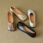 Damen elegante Ballerinas mit raffiniertem Faltendesign