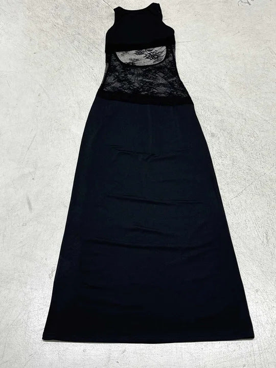 Damen Maxikleid mit romantischem Spitzenrücken R&B