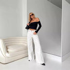 Damen Denim-Weste mit innovativem Schnürverschluss und dekorativen Details R&B