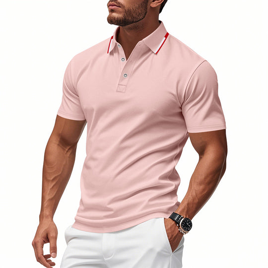 Herren Polo-Shirt mit modernem Kragen und atmungsaktiver Struktur R&B