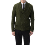 Herren modische Strickjacke mit doppelter Knopfleiste und seitlichen Reißverschlusstaschen R&B