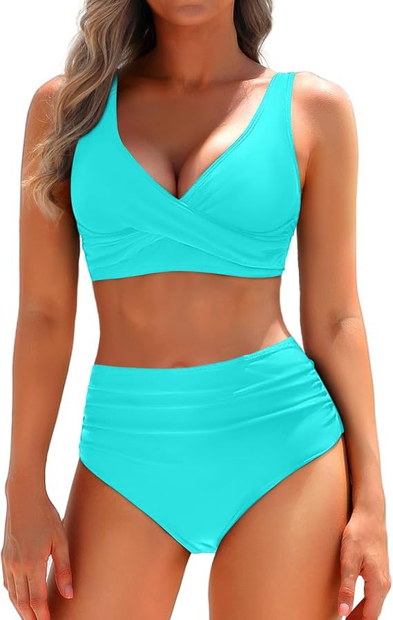 Damen Hochtailliertes Bikini-Set mit Wickeloberteil R&B 1782205596