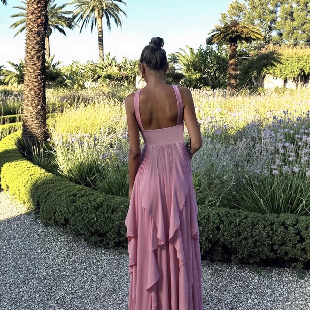 Damen Maxi-Kleid im Vintage-Stil