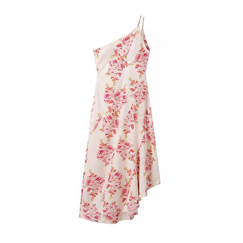 Damen Maxikleid mit asymmetrischem Schnitt und floralem Muster R&B