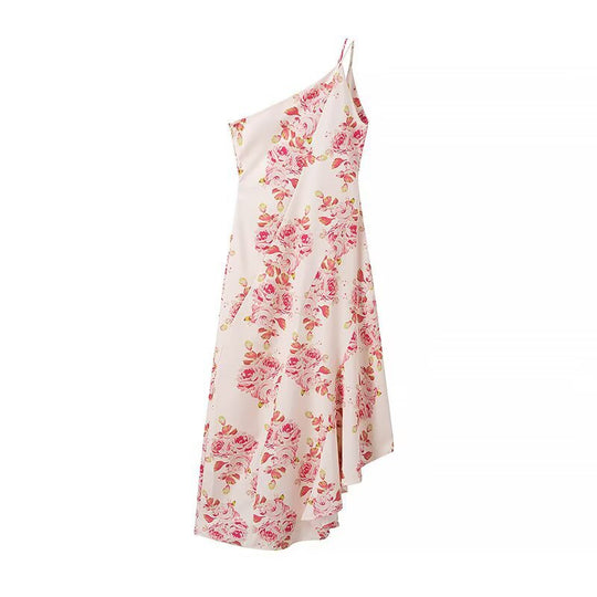 Damen Maxikleid mit asymmetrischem Schnitt und floralem Muster R&B