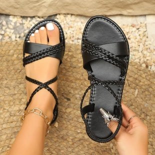Damen Geflochtene Riemensandalen R&B
