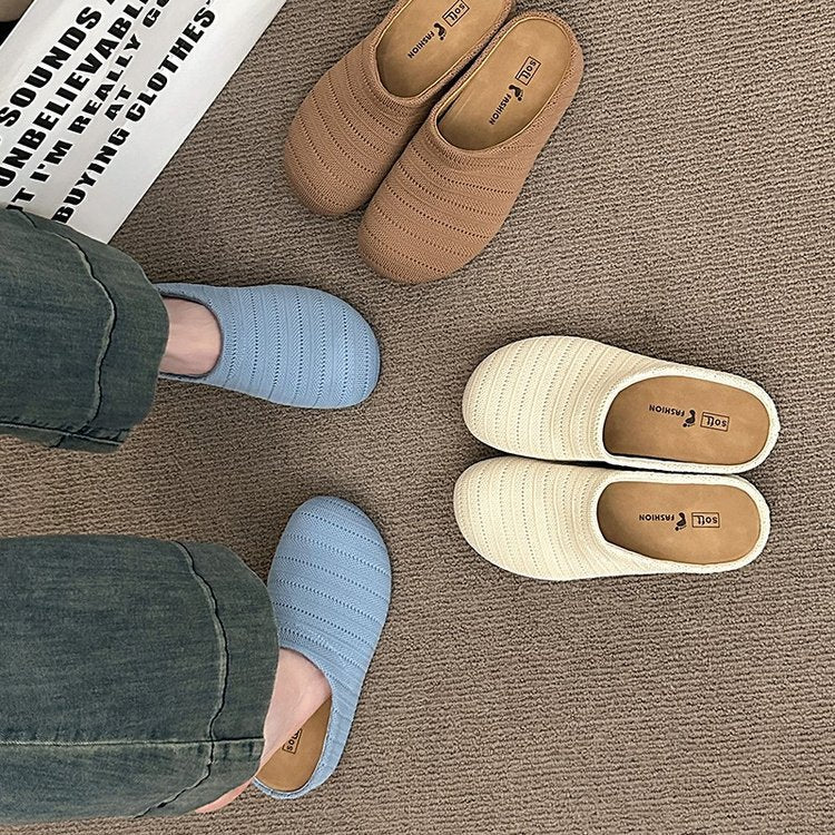 Damen bequeme Slipper aus atmungsaktivem Textilmaterial R&B